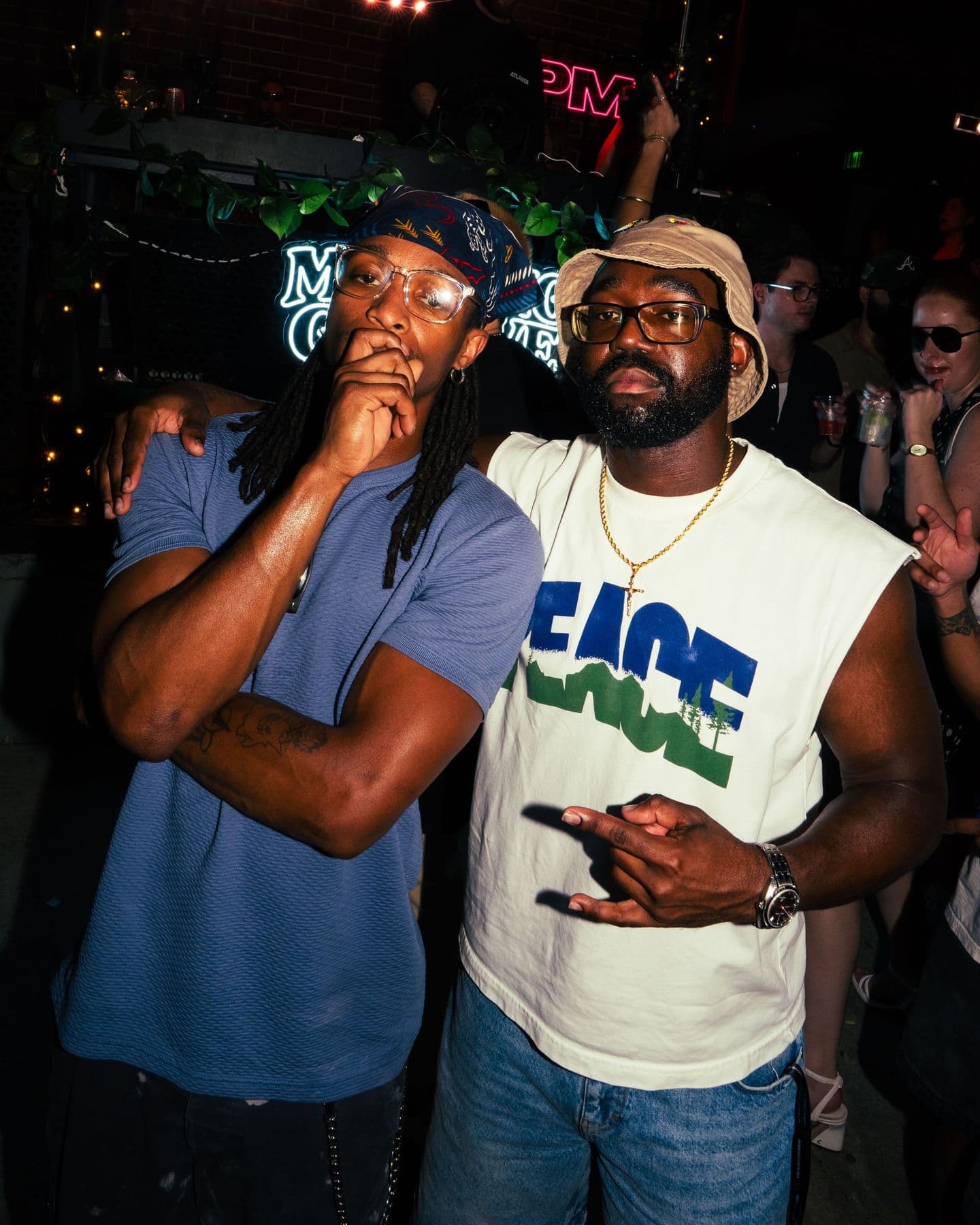 Two friends posing on the dance floor